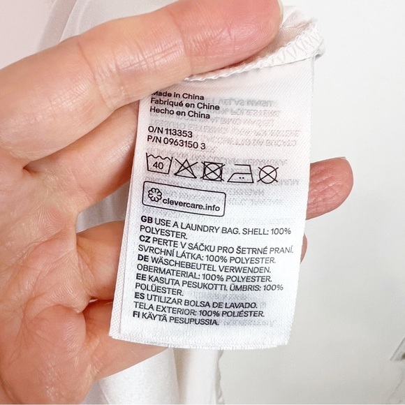 H&M OFF-WHITE SILKY SLEEVELESS MAXI TANK SLIP DRESS WOMENS SZ XS - Picture 5 of 6